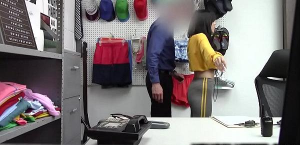  Shoplifter Judy Jolie complies to go through this very thorough cavity search